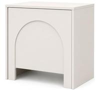woplus Vento - Table de chevet - 50 cm - Beige cachemire - Table de chevet moderne avec ouverture par pression et fraisage en arc design - Table de chevet de qualité supérieure pour chambre à coucher