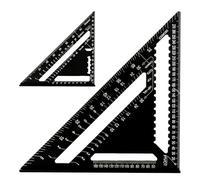 WOPPLXY 2 Pièces Equerre Menuisier, 170mm et 300mm Equerre Charpentier Noir, Aluminium Regle pour Charpentier, Ingénieur, Couvreur, Bricolage Outillage