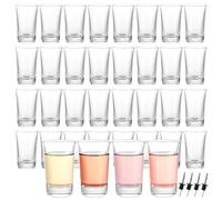 WOPPLXY 36 Pièces Verre a Shot, 47ml/4.7cl Shooter Verre Base Lourde, Verres à Shot Transparents pour Vodka, Whisky, Liqueurs
