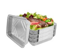 WOPPLXY 50 Pièces Barquette Aluminium 2250 ml, 31,5 x 21,5 x 5 cm Barquette Aluminium Barbecue pour Cuire au Four, Servir des Aliments, Griller