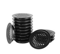 WOPPLXY 50 Pièces Grille Aeration Ronde, Grille de Ventilation 53mm, Grilles d'Aération Inox pour Armoire, Placard, Penderies, Armoires à Chaussures (Noir)