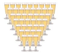 WOPPLXY 80 Pièces Flute Champagne Plastique, 150ml Coupe Champagne Plastique Transparent, Verre Champagnes Plastiques Reutilisable pour Fêtes, Mariage, Douche D'anniversaire, Jardin