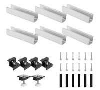 WOPPLXY Kit de Montage Solaire, Support Panneau Solaire avec Écrous et Vis, Fixation Panneau Solaires de 30-35 mm Réglables, 12cm Rail Panneaux Solaires Panneaux Photovoltaïques pour Toit Plat