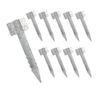 WOPPLXY Lot de 10 supports de traverses de chemin de fer - Piquets de traverses en bois robustes de 42 cm et de fixation - Ancrage de fixation de 40,6 cm pour traverse de chemin de fer, traverse de