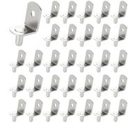 WOPPLXY Lot de 100 chevilles de support d'étagère de 5 mm avec trou, clips d'étagère en métal en forme de L pour meubles de cuisine, placard (argenté)