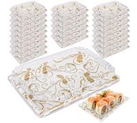 WOPPLXY Lot de 25 plateaux de buffet réutilisables avec couvercles