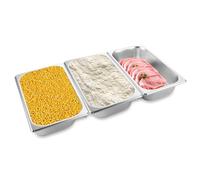 WOPPLXY Lot de 3 Bac Gastro Inox, GN 1/3 Bac Inox Alimentaire, 325 x 175 x 65 mm Bac Gastronorme en Acier Inoxydable pour Fours à Convection, Bain-Maries, Réfrigérateurs