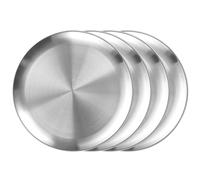 WOPPLXY Lot de 4 plaques à pizza Ø 30 cm - Plaque à pizza ronde en acier inoxydable pour la cuisson au four - Facile à nettoyer et passe au lave-vaisselle