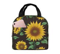 WOPQS Beau tournesol Sac à déjeuner portable pour adultes Boîte à déjeuner isotherme étanche