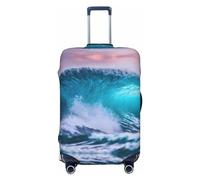WOPQS Blue Ocean Wave Housse de protection élastique pour valise de 45,7 à 81,3 cm, Noir , M