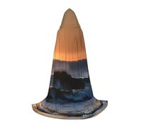 WOPQS Cape à capuche Last Sun Rays Of Over The Sea Waves pour adolescents Carnaval Halloween Magicien Costume