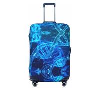 WOPQS DNA Chaîne Photo Élastique Bagage Housse de Protection Couvercle de Bagage pour Valise 45,7 à 81,3 cm, Noir , L