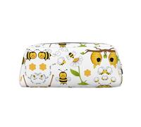 WOPQS Flying Bees Trousse à crayons multifonction avec motif marguerite, Argenté., Taille unique, Organiseur de sac