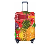 WOPQS Fresh Fruits Ananas Housse de protection élastique pour valises de 45,7 à 81,3 cm, Noir , M