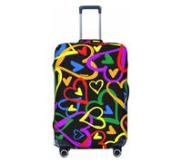 WOPQS Gay Pride Housse de protection élastique arc-en-ciel pour valises de 45,7 à 81,3 cm, Noir , M
