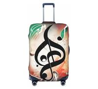 WOPQS Housse de protection élastique pour bagages de 45,7 à 81,3 cm Motif notes de musique, Noir , M