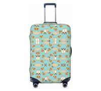 WOPQS Pizza Party Housse de protection élastique pour valise de 18 à 32 pouces, Noir , L