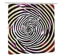 WOPQS Rideau de douche à illusion d'optique en spirale, 183 x 183 cm, style quotidien, lavable, art moderne