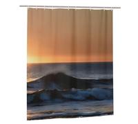 WOPQS Rideau de douche « Last Sun Rays Of Over The Sea Waves » - 152,4 x 182,9 cm - Fournitures de salle de bain - Usage domestique quotidien - Décoration d'intérieur
