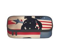 WOPQS Trousse à crayons multifonction pour le jour commémoratif des soldats militaires américains - Grande capacité, Noir , Taille unique, Organiseur de sac