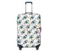 WOPQS Yeux Housse de protection élastique pour valises de 45,7 à 81,3 cm, Noir , XL