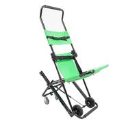 WOQLIBE Chaise de transport pliante en aluminium avec 4 roues, transport de patients, chaise d'escalier pour familles, écoles, hôpitaux, pompiers, centres commerciaux - Charge maximale : 180 kg (vert)