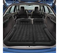 WOQLIBE Matelas gonflable pour voiture SUV avec pompe et 2 appuie-têtes, pliable, en PVC, pour voyage, camping, activités de plein air, 174 x 126 cm, noir