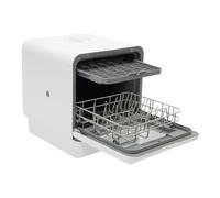 WOQLIBE Mini lave-vaisselle 1100 W, lave-vaisselle de table avec lumière LED et étagère coulissante à 2 niveaux, température de l'eau : 72 °C, lave-vaisselle mobile pour petites maisons, appartements,