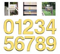 Woration Lot de 10 autocollants pour boîte aux lettres de 0 à 9, 5,1 cm, pour hôtel, chambre, appartement, bureau, maison, voitures, camions, projet de décoration doré
