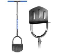 WoRaum Aérateur Gazon Manuel, Outil Aération Gazon Demi-Lune avec Lame Acier Dentelée et Manche en T Doux, Long Manche pour Allées, Pelouse, Jardin, Paysage