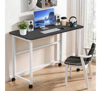 WoRaum Bureau Pliant Petit Espace 80x40cm - Table Pliante Ordinateur Portable, Bureau Compact Pliable avec Porte-Gobelet, Meuble Bureau Pliant pour Maison,84x40x74 cm,Noir