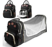 WoRaum Sac à dos à langer 68 x 22 cm - Sac à dos à langer multifonction avec matelas à langer, compartiments isolés pour biberons et port de charge USB - Sac à dos léger et imperméable pour bébé pour