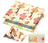 WoRaum Tapis d'Éveil Grande Taille 200x180cm - Tapis de Jeu Bébé Double Face, Tapis de Sol Bébé en XPE 1cm, Pliable, Imperméable, Sac de Rangement Inclus (Petit éléphant)
