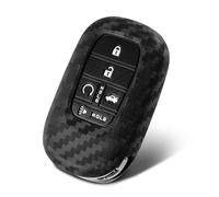 WORCAS Coque de clé en silicone avec motif fibre de carbone compatible avec Honda Civic VEZEL RV3 RV4 EHEV RV5 RV6, etc. Télécommande sans clé à 4 et 5 boutons