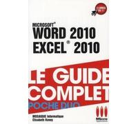 Guide cplt poche duo word 2010 excel 20 - Mosaique Informatique - Micro Application - broché - Guide