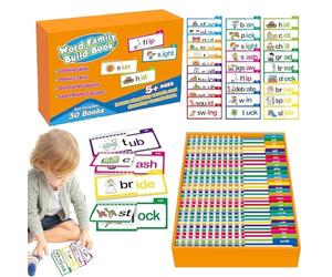 Word Family, Vocabulary Flash, Reading Rhyme, Flipping Learning Book, Kids Education Tool, Early Learning Reading for Boys Aged 4-8 Vocabulary Practice Study Use