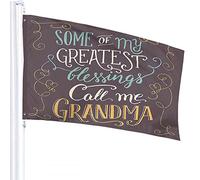 Word Flag 4x6 FT Lettrage Certaines de mes plus grandes bénédictions Appelez-moi grand-mère Amour Drapeaux d'extérieur Grandes bannières de bienvenue pour la maison, le jardin, la pelouse