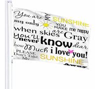 Word Flag Decor 0,9 x 1,5 m I Love You Sunshine Heart Citation disant Art Words Modern Sun Happy Doodle Polyester Motif imprimé Décoration d'extérieur pour la maison et le jardin