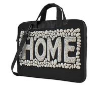 Word Home Petit sac pour ordinateur portable 15,6" Motif galets blancs Housse rembourrée pour homme et femme
