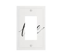 Word Love Simple Line Art Plaque murale Plaque frontale simple à bascule 1 gang Décorateur de prise de courant pour la maison, la cuisine, la salle de bain