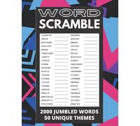 Word Scramble: 2000 Jumbled Words, 50 Unique Themes, Large Print For Adults