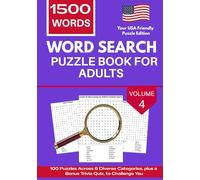 Word Search Puzzle Book For Adults (Volume 4): 100 Puzzles, Across 8 Diverse Categories, Plus a Bonus Trivia Quiz, to Challenge You ( USA Edition)