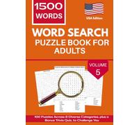 Word Search Puzzle Book for Adults (Volume 5)( US Edition): 100 Puzzles Across 8 Diverse Catergories, Plus a Bonus Trivia Quiz, to ChallengeYou