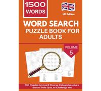 Word Search Puzzle Book for Adults (Volume5) (UK Edition): 100 Puzzles Across 8 Diverse Categories, Plus a Bonus Trivia Quiz, to Challenge You!