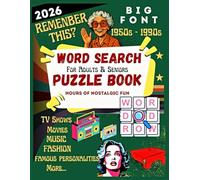 Word Search puzzle books for adults large print 360 Pages | nostalgic word search books 1950s-1980s