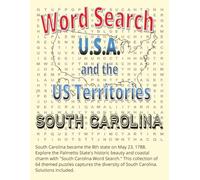 Word Search USA and the US Territories: South Carolina: Large Print Easy-to-Read print about U.S. States, Landmarks, History and more: 8.5×11in, 143 ... - Gift for Vacations, Holidays, Free Time