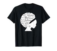 Word Strong Melanin Queen Curvy Proud Afro Latina Woman Girl T-Shirt