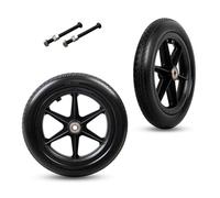 WORDFUN 2 Pièces roulettes De Arrière Fauteuil Roulant, Pneu Solide Anticrevaison De 300mm, Roues De Rechange pour Déambulateur, Roulements À Bille, Roues PU Antidérapant
