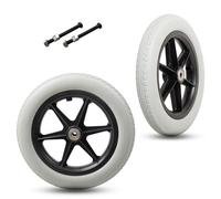 WORDFUN 2 Pièces roulettes De Arrière Fauteuil Roulant, Pneu Solide Anticrevaison De 300mm, Roues De Rechange pour Déambulateur, Roulements À Bille, Roues PU Antidérapant