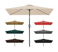 WORDFUN 2x3m Auvent De Rechange, 6 Baleines Toile De Rechange De Parasol Rectangulaire, Bâche De Remplacement pour Parasol Déporté, Dessus De Parapluie De Remplacement, Imperméable, AntiUV(Beige)